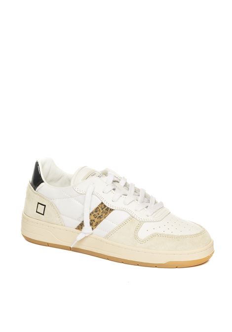 Sneaker court shiny bianco/leopard D.A.T.E. | COURT DSHINY-WHI/LEOPARD